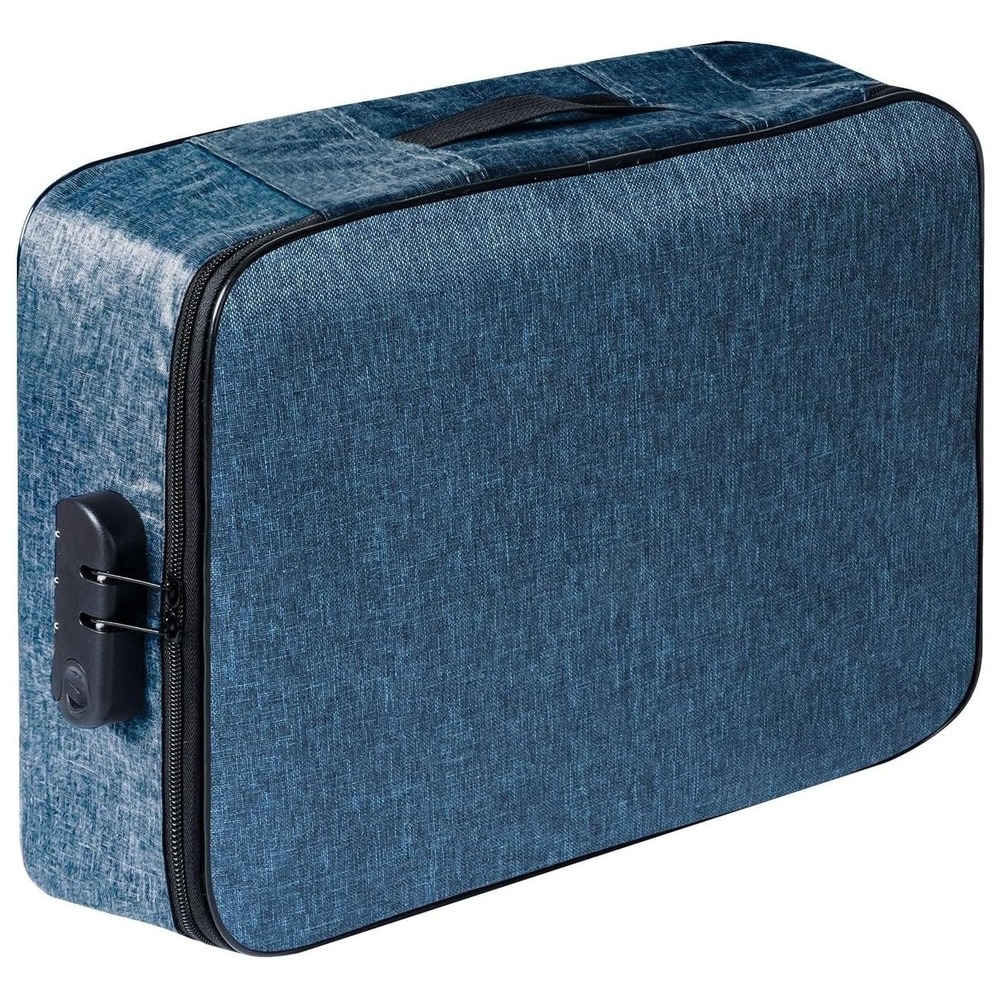 TROTY‎ Travel Document Organizer Case with Combination Lock Blue Denim